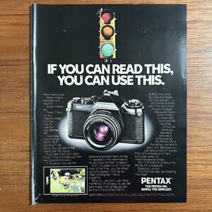 1979 Pentax MV Camera Magazine Ad - If You Read, You can Use!